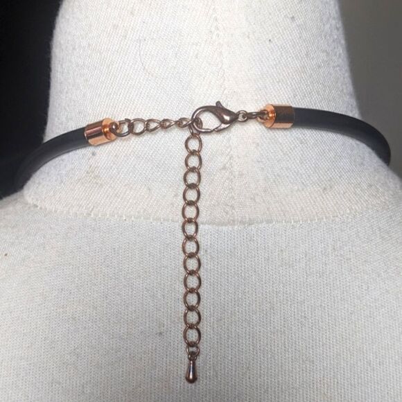 Rubber and Faux Copper Adjustable Length Choker - Picture 8 of 9